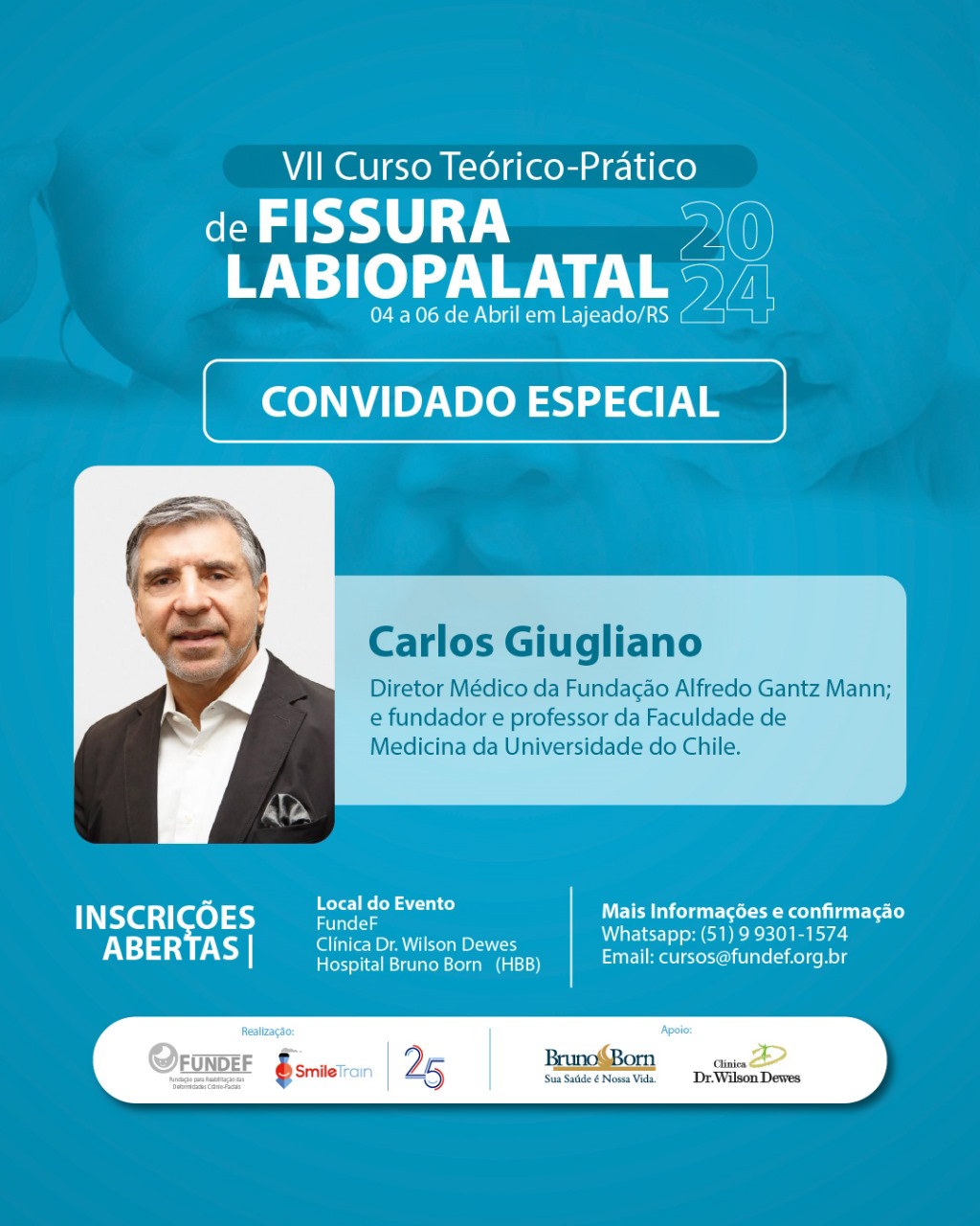 Dr. Carlos Giugliano es invitado al VII Curso Teórico – Práctico de Fisura Labiopalatina Organizado por Fundef